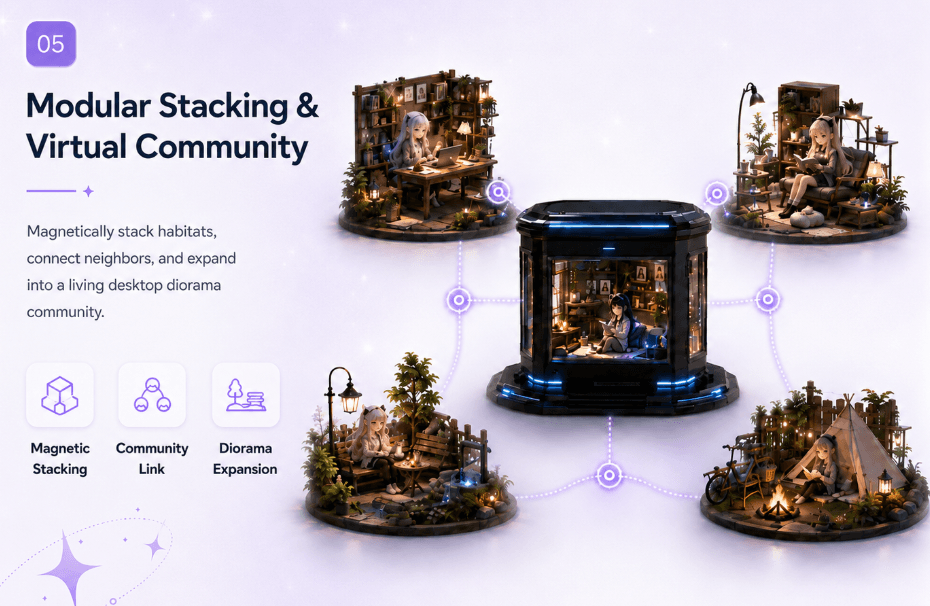Modular stacking and virtual community